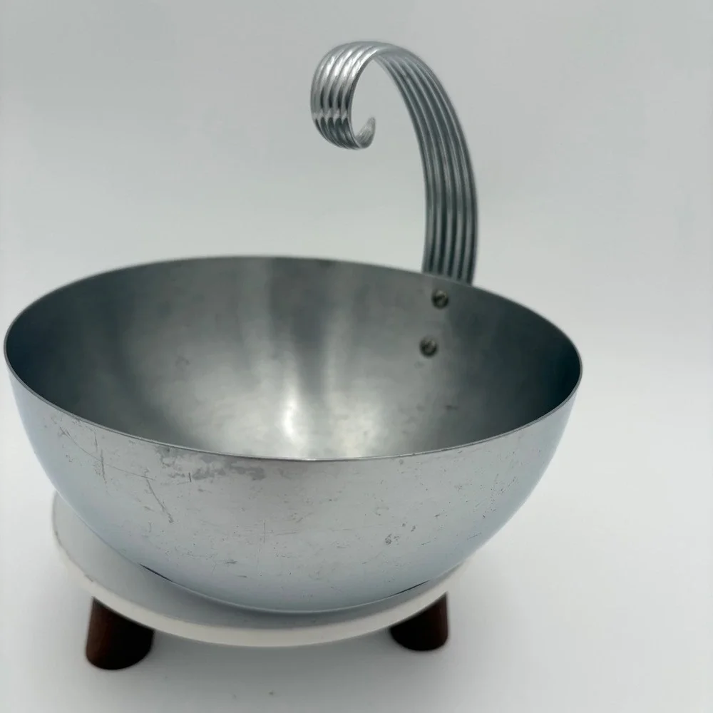 Antique c. 1935 Russel Wright for Chase USA Chrome‎ Metal Ice Bucket Machine Age